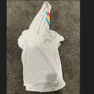 Swimsuit cover-up - white with rainbow